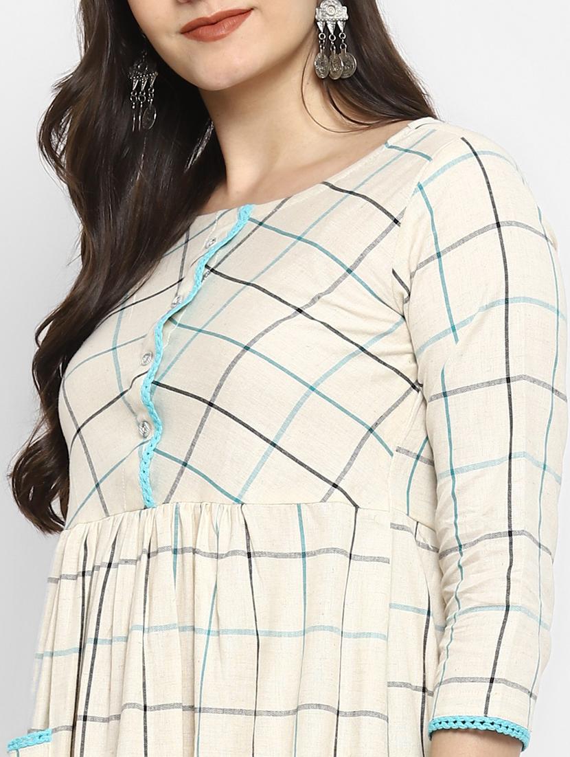 women white round neck kurta pant set - 21100650 - Standard Image - 2