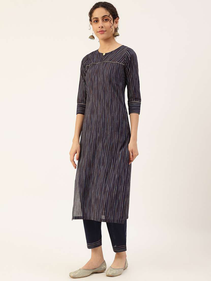 women blue kurta pant set with dupatta - 21100751 -  Standard Image - 2