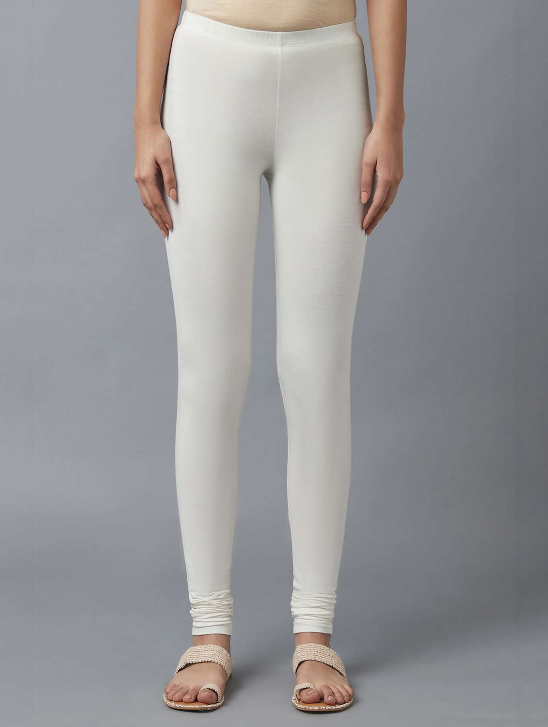 women solid full length leggings