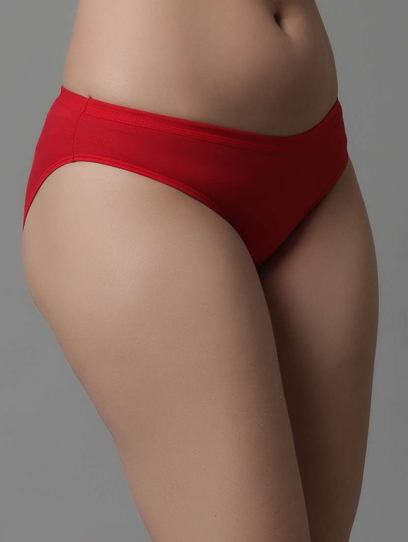 red cotton blend hipster panty - 21101435 - Standard Image - 2