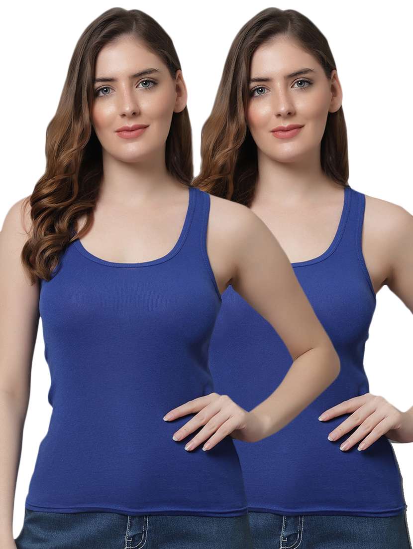 women sleeveless solid tank top