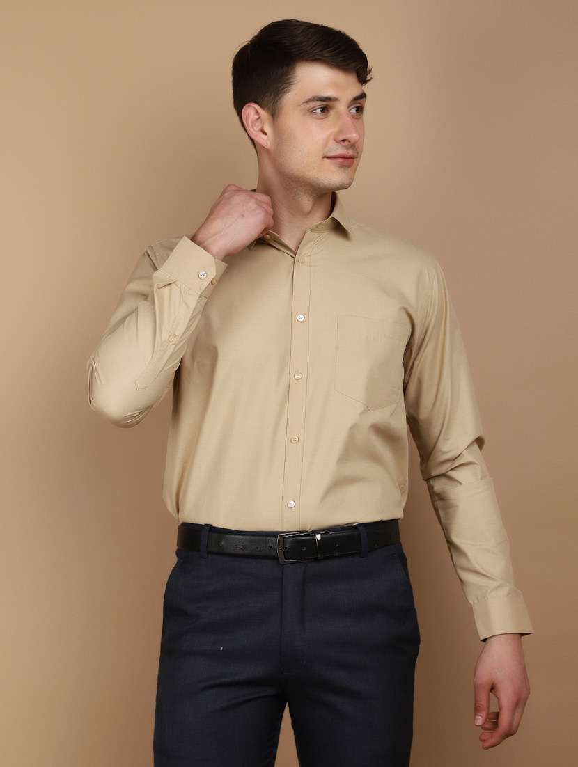 khaki cotton formal shirt