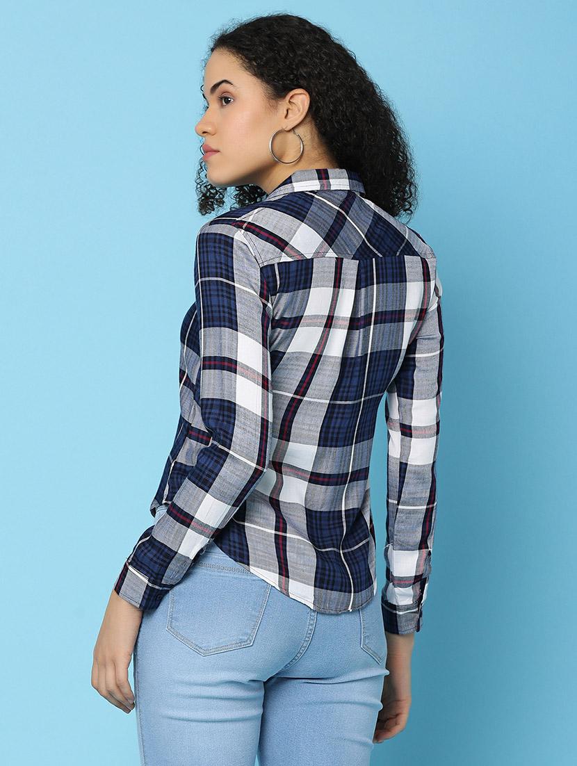 women checkered cotton shirt - 21101760 - Standard Image - 2