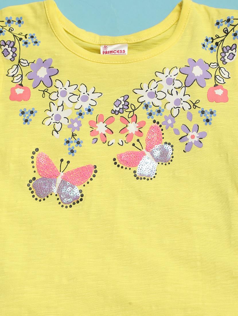 kids yellow cotton regular tee - 21101802 - Standard Image - 2