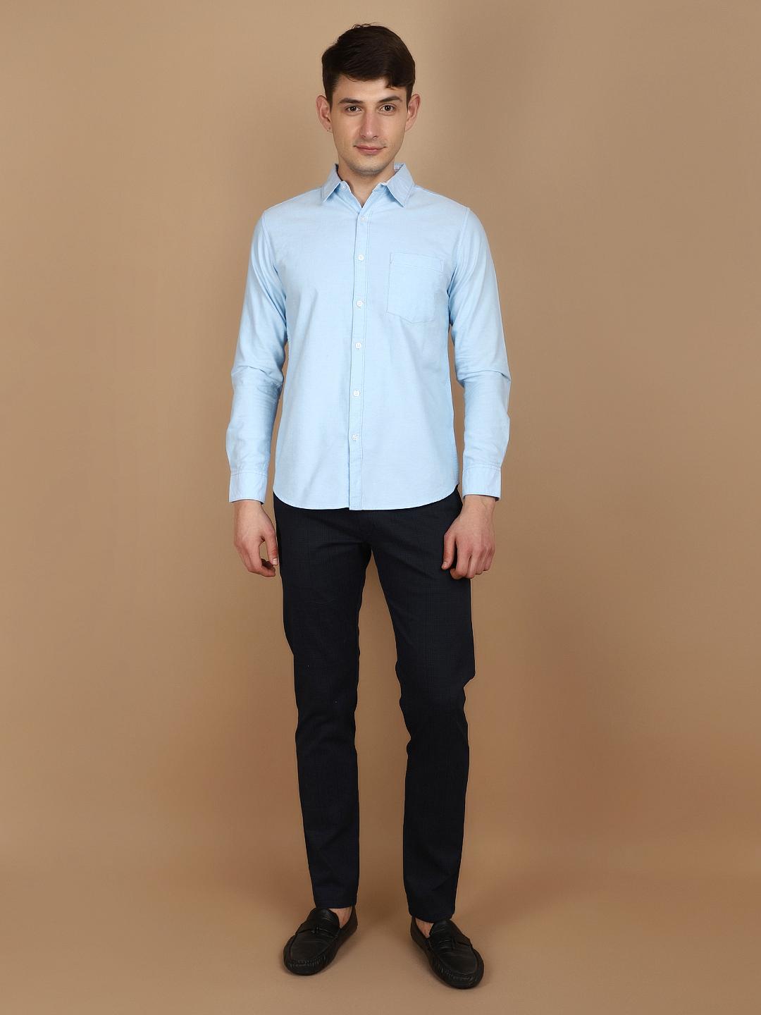 light blue oxford casual shirt - 21101810 - Standard Image - 2