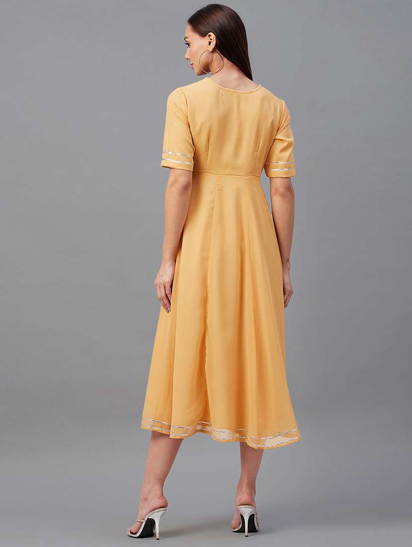 women yellow sequins detailed dress - 21102128 -  Standard Image - 2