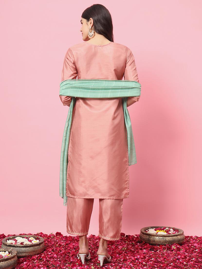 women embroidered kurta bottom with dupatta suit set - 21102207 - Standard Image - 2