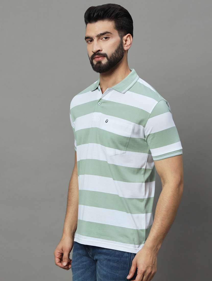 men striped polo t-shirt