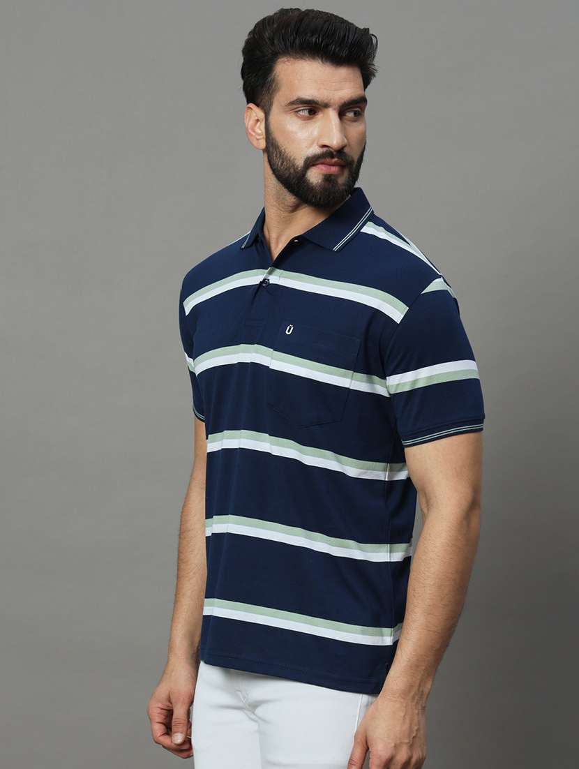 men striped polo t-shirt