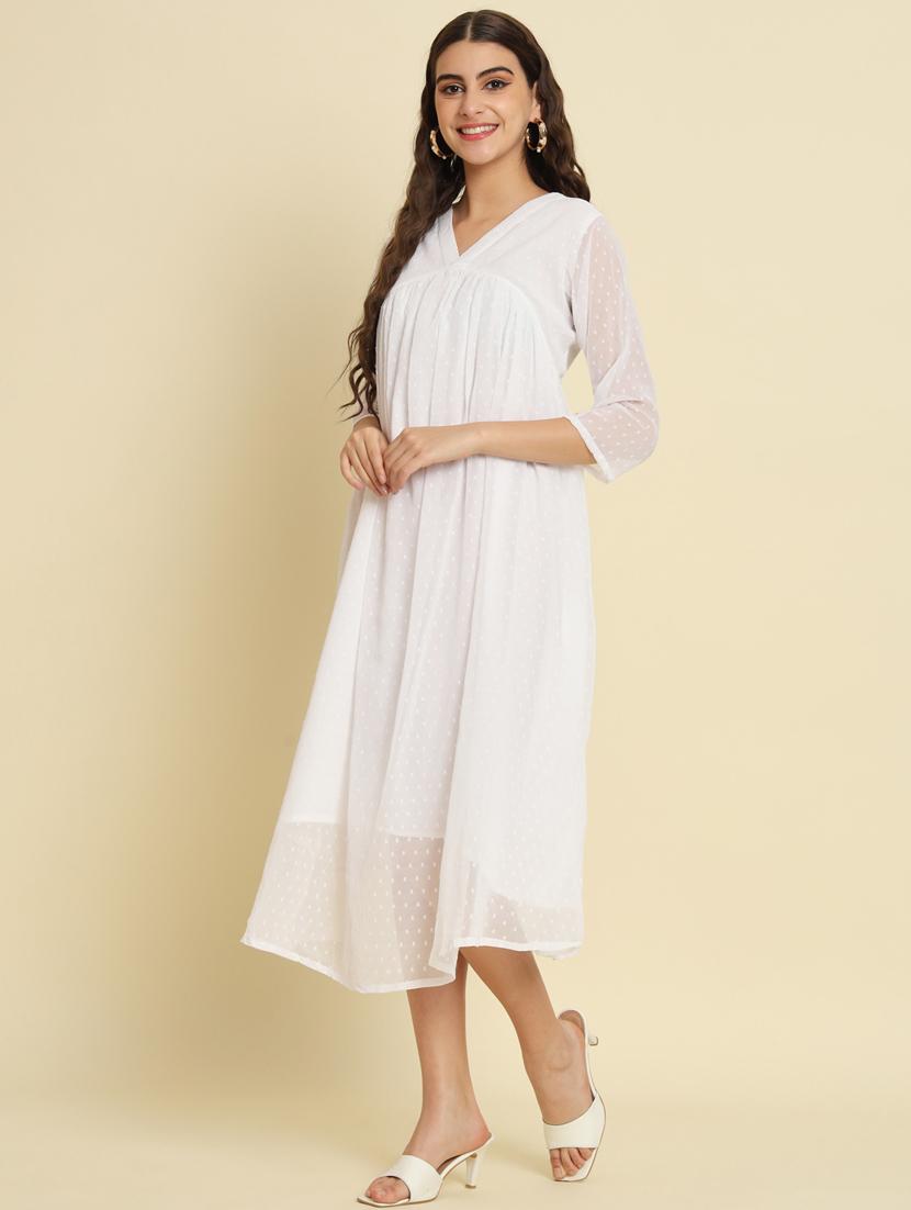 women white self design detailed dress - 21102299 - Standard Image - 2