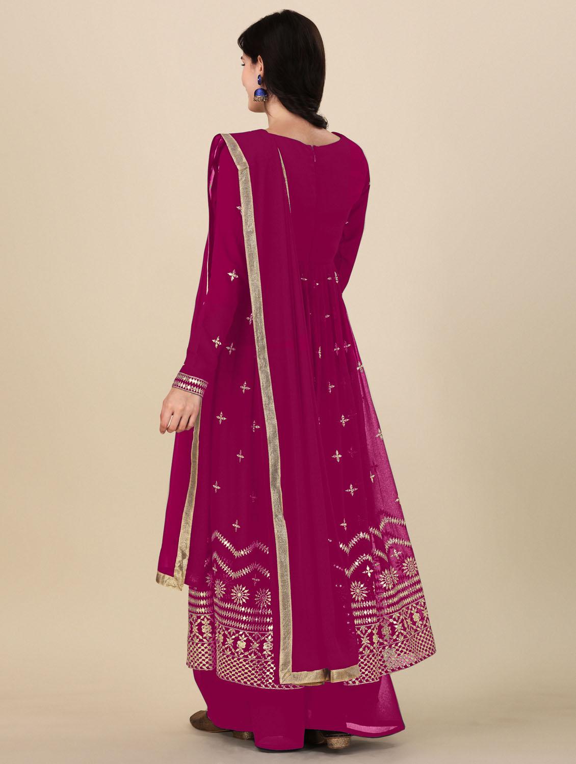 pink angrakha semi-stitched suit - 21102506 - Standard Image - 2