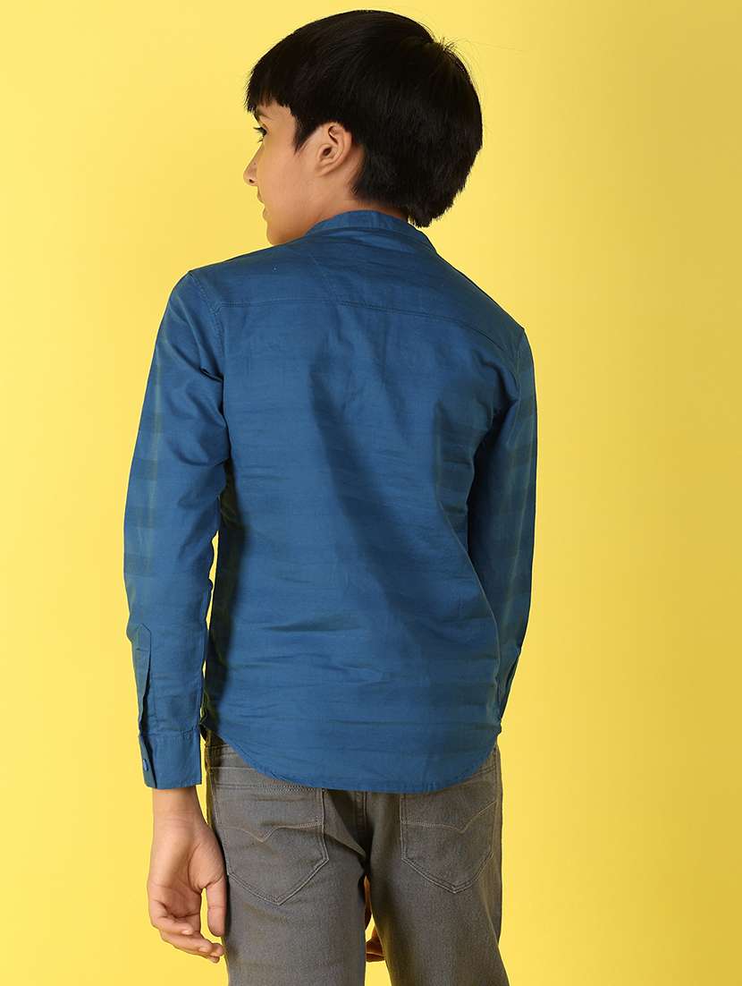 boy solid mandrain neck shirt - 21102692 -  Standard Image - 2