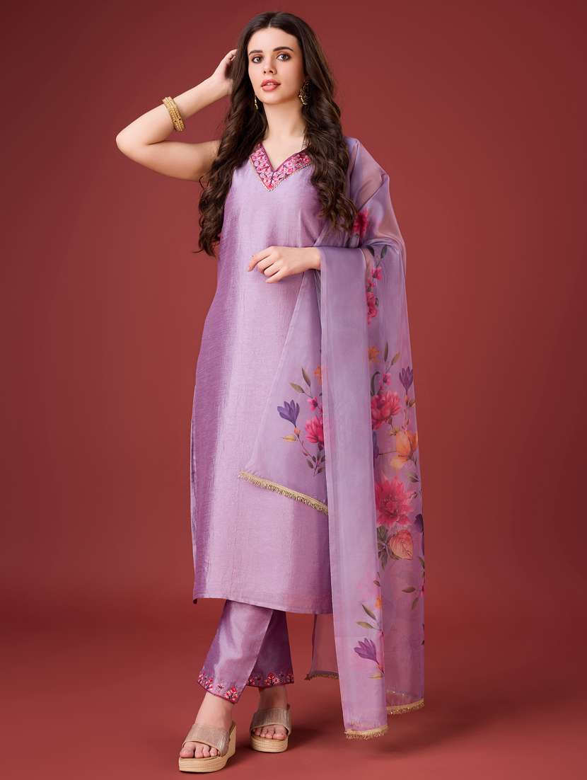 women embroidered kurta pant with dupatta set