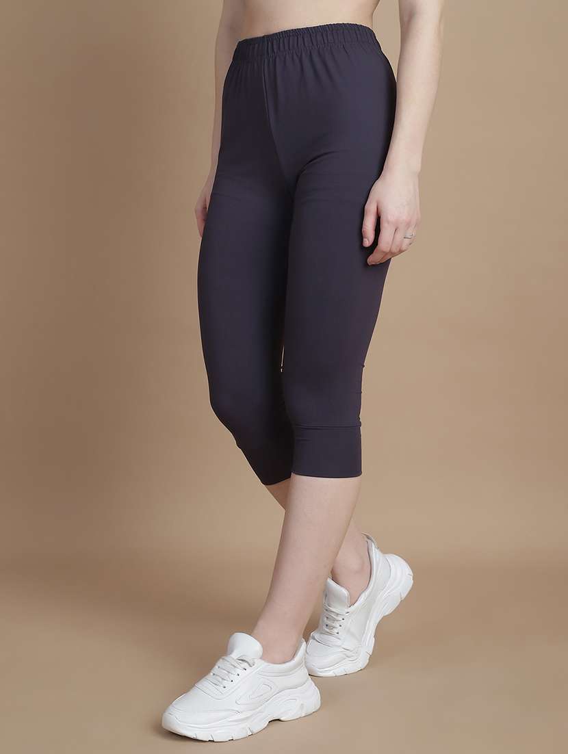 women mid-rise solid capri - 21103108 -  Standard Image - 2
