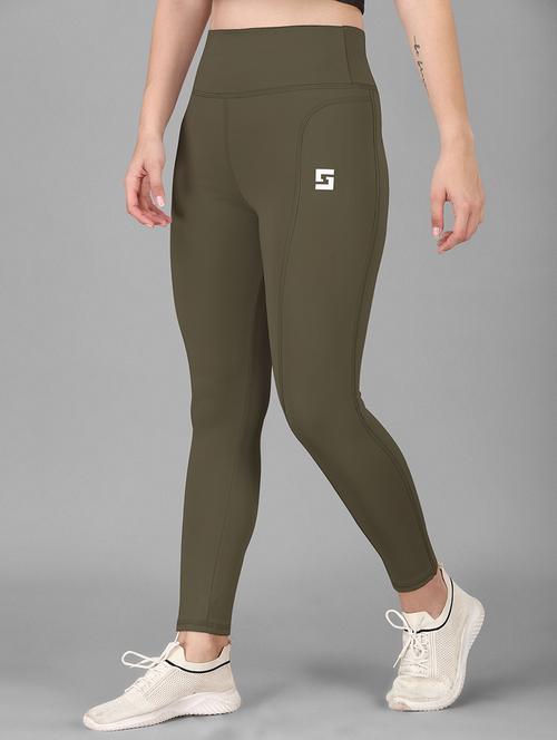 women solid high rise yoga pants  - 21103384 -  Standard Image - 0