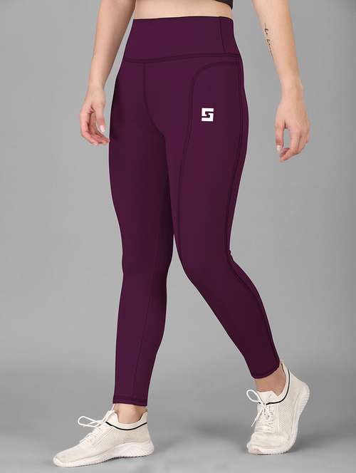 women solid high rise yoga pants  - 21103386 -  Standard Image - 0