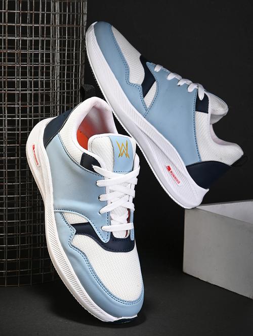 men light blue lace up sneakers - 21104039 -  Standard Image - 0