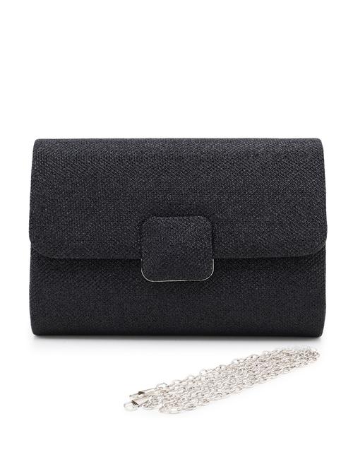 solid black leather regular clutch - 21104085 -  Standard Image - 0
