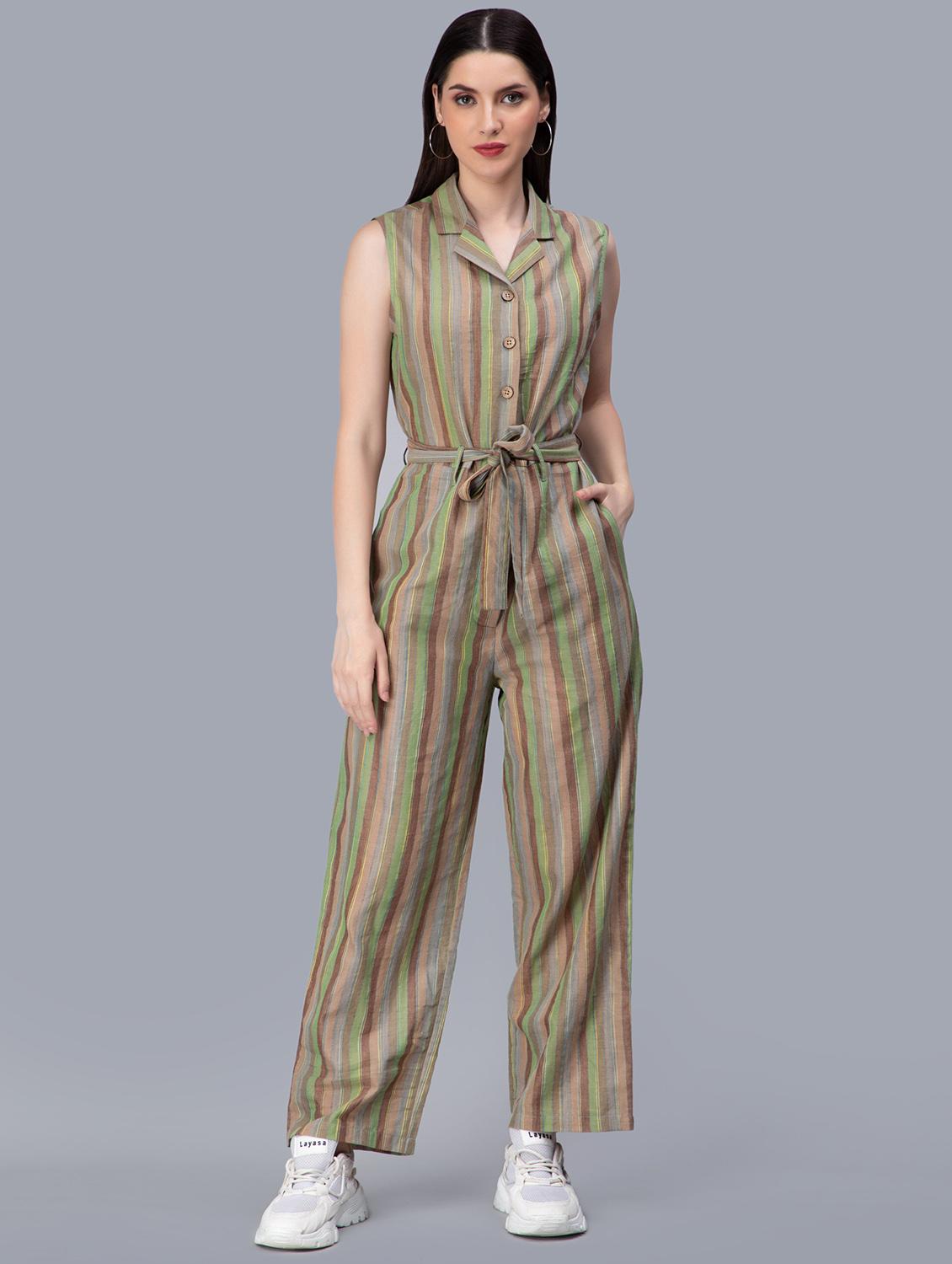 women lapel collar full length jumpsuit - 21104205 - Zoom Image - 0