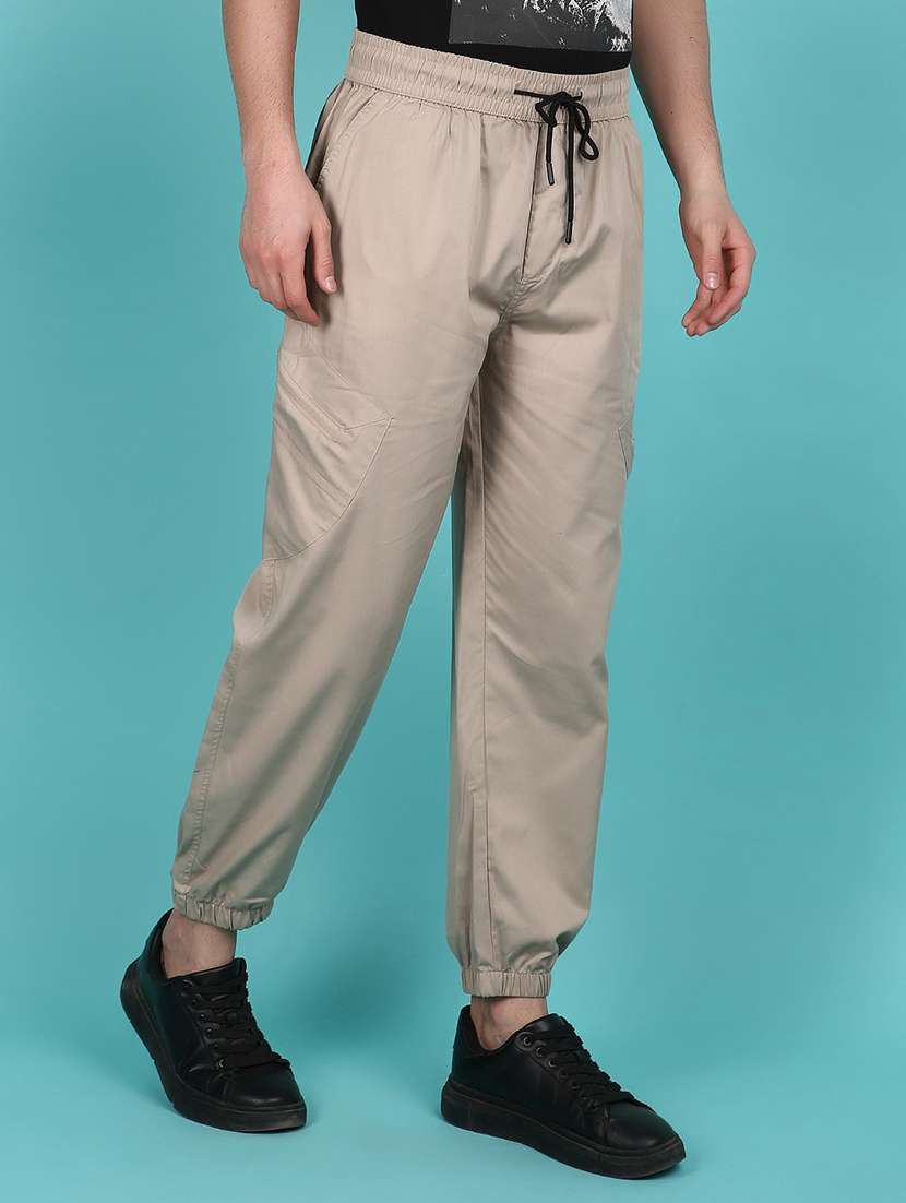 men solid mid rise cargo - 21104359 -  Standard Image - 2