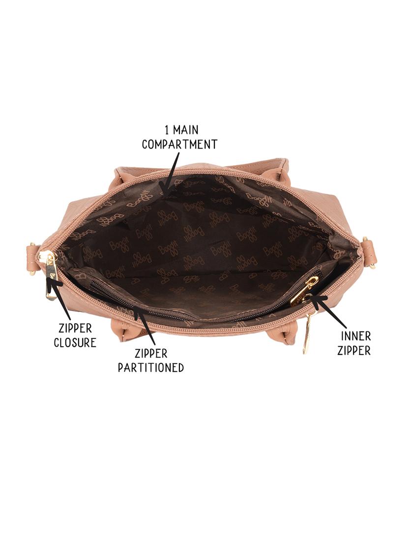 solid tan brown detailed tote bag - 21104501 - Standard Image - 2