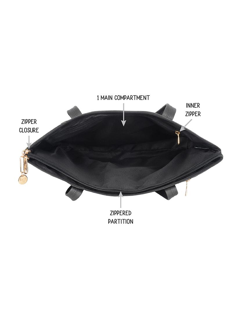 solid black detailed tote bag - 21104515 - Standard Image - 2
