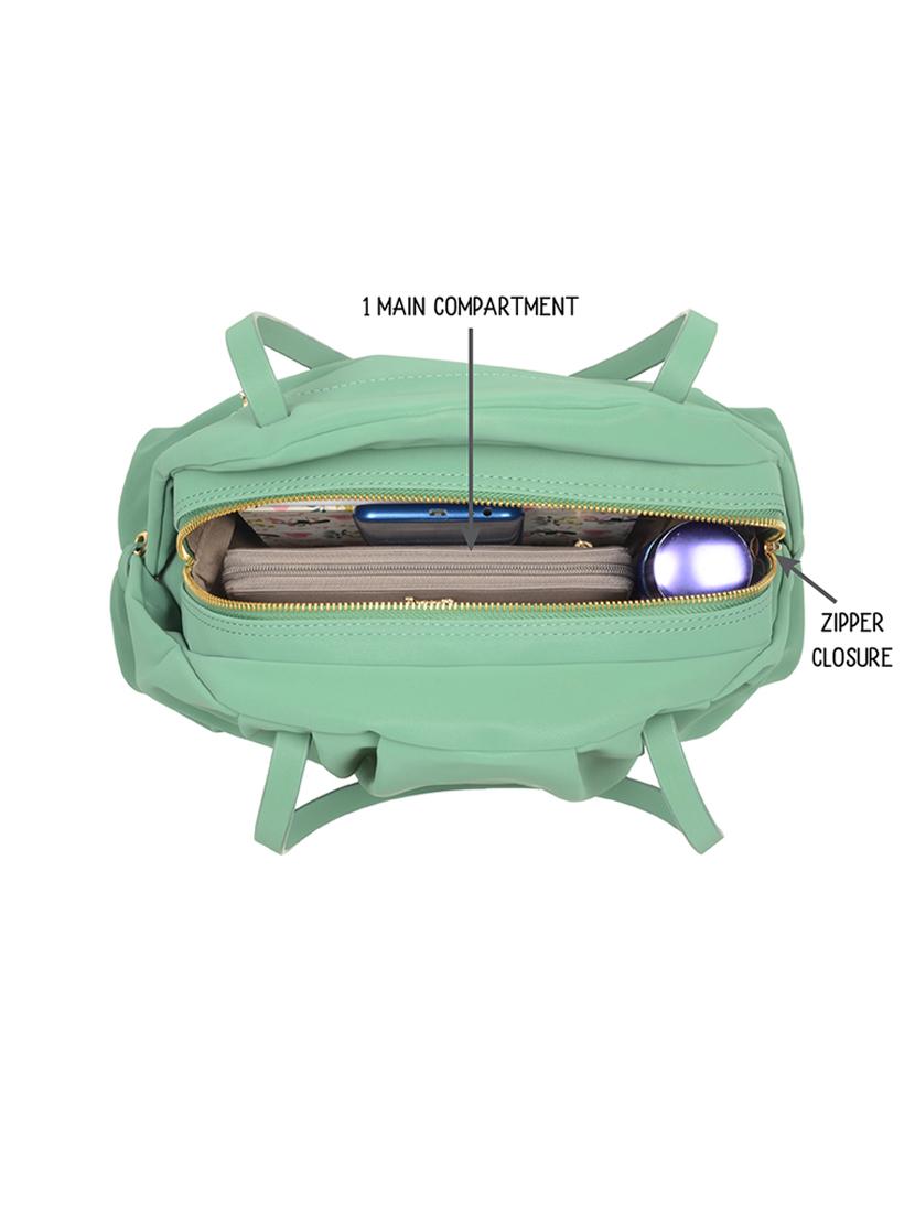 solid green detailed handbag - 21107283 - Standard Image - 2