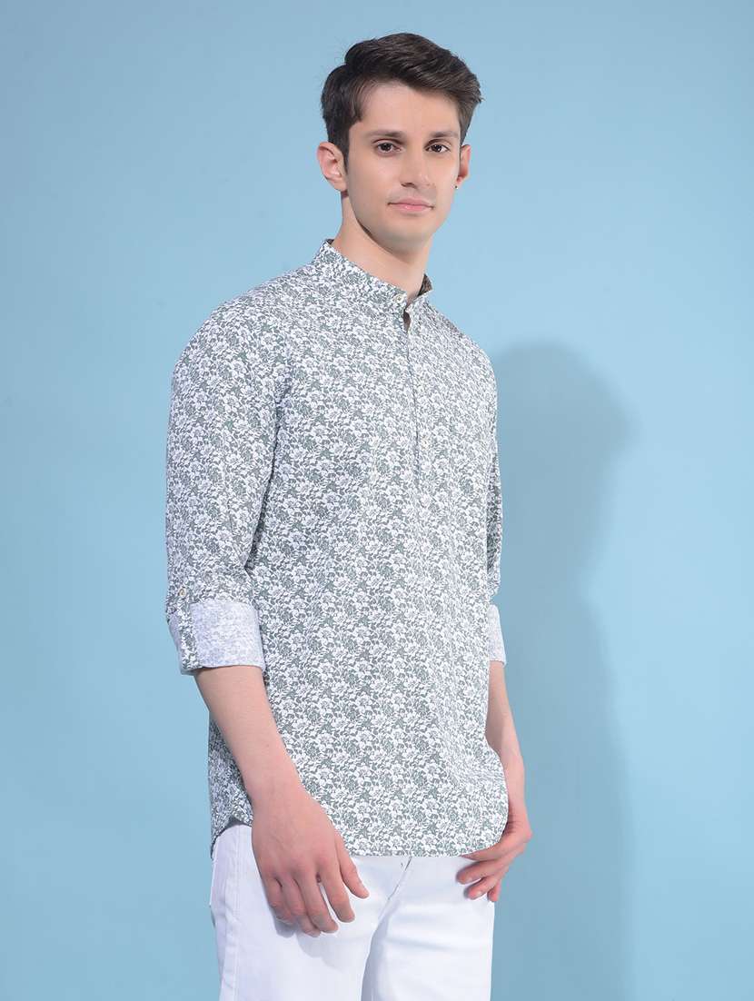 men mandarin collar long sleeve short kurta - 21108751 -  Standard Image - 2