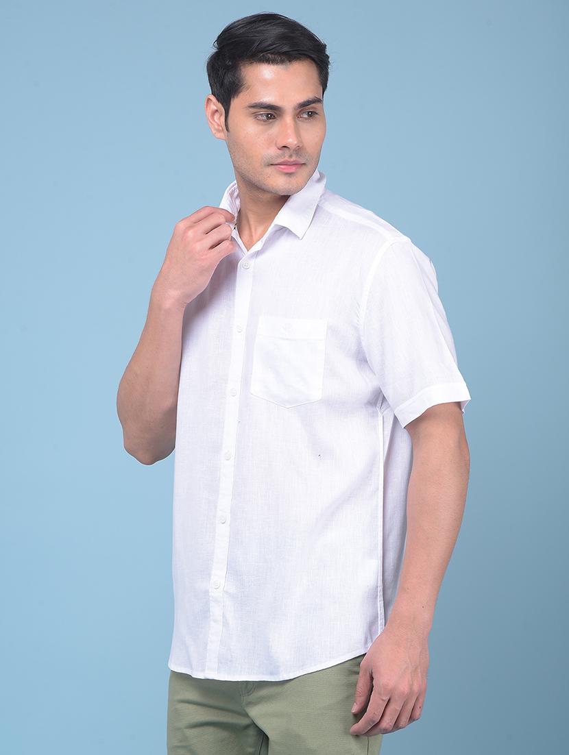 crimsoune club men white linen shirt - 21109010 - Standard Image - 2