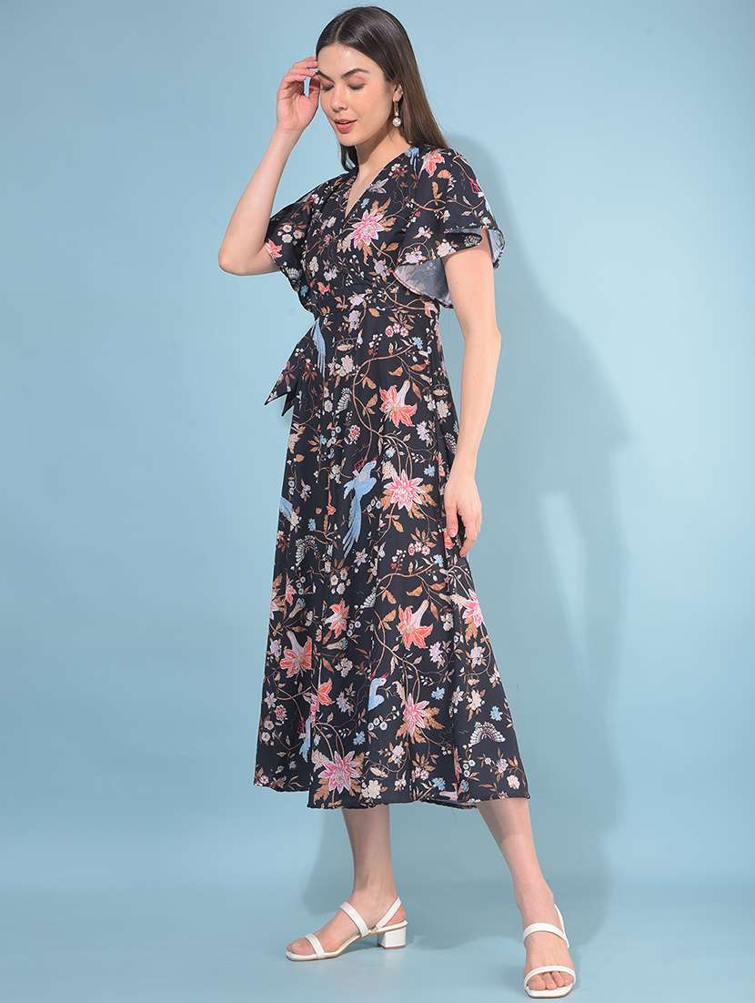 women floral print bell sleeves dress - 21109911 -  Standard Image - 2