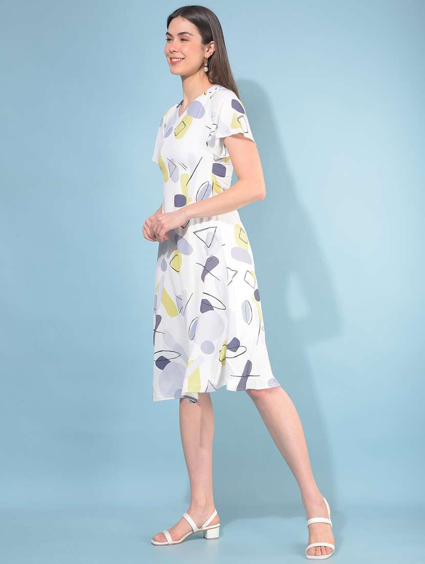 women printed bell sleeves a-line dress - 21109912 - Standard Image - 2