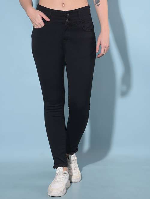women solid plain jean - 21110011 - Standard Image - 0