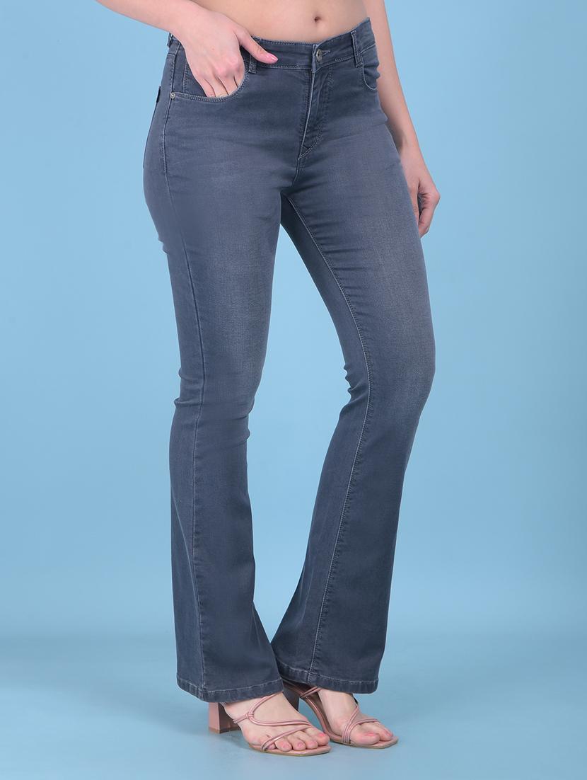 women solid plain bootcut jean - 21110023 - Standard Image - 2