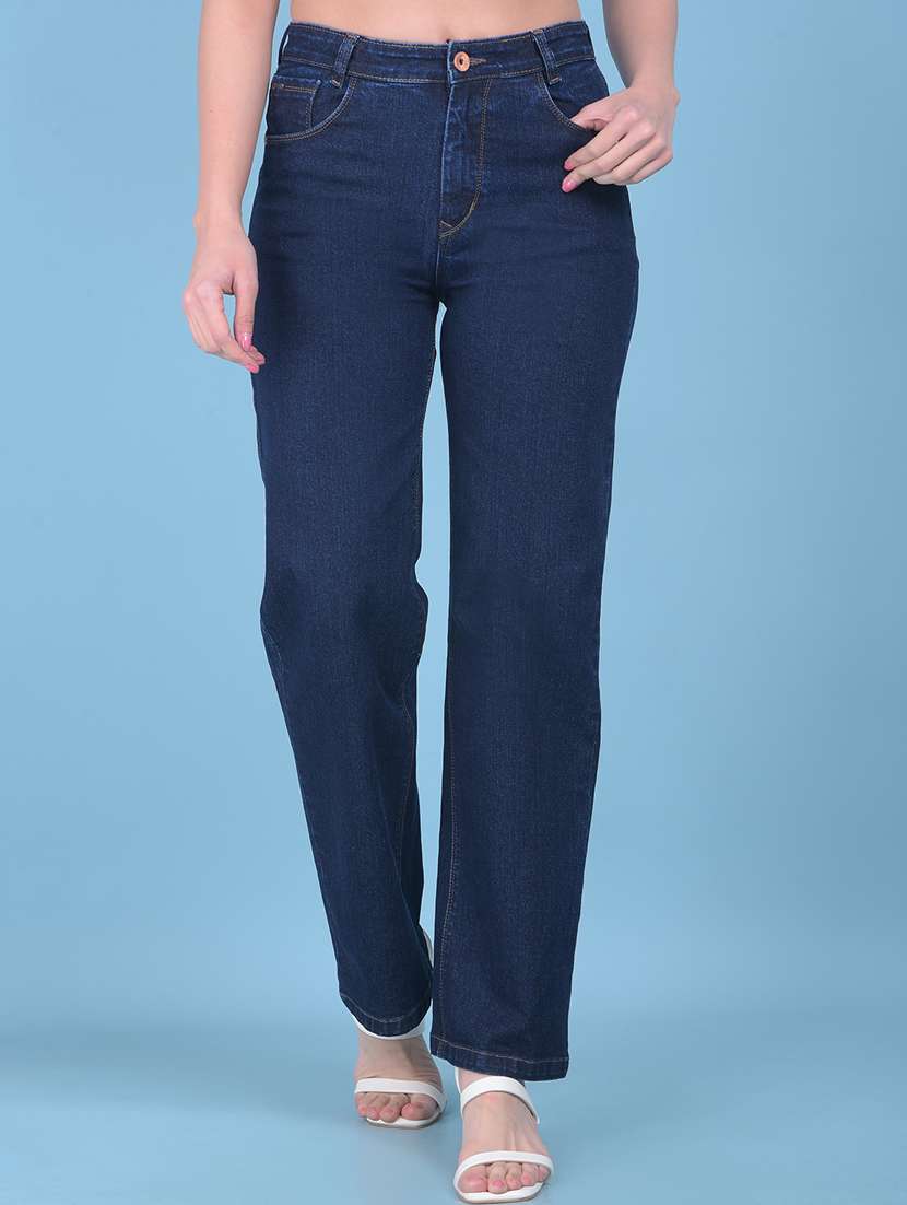 women solid plain straight fit jean - 21110028 -  Zoom Image - 0