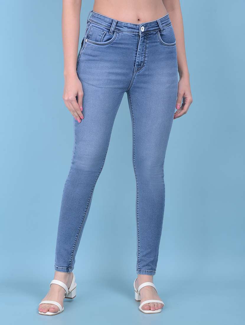 women solid plain skinny fit jean