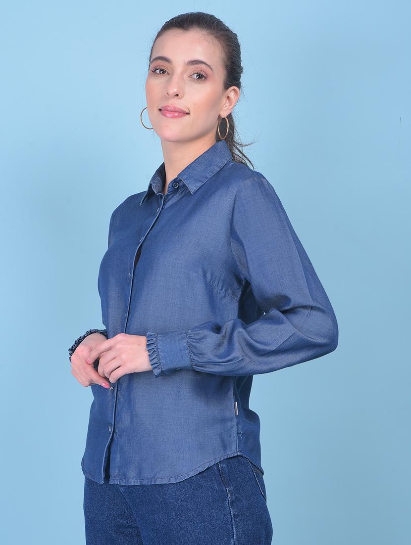women solid collared shirt - 21110834 - Zoom Image - 0