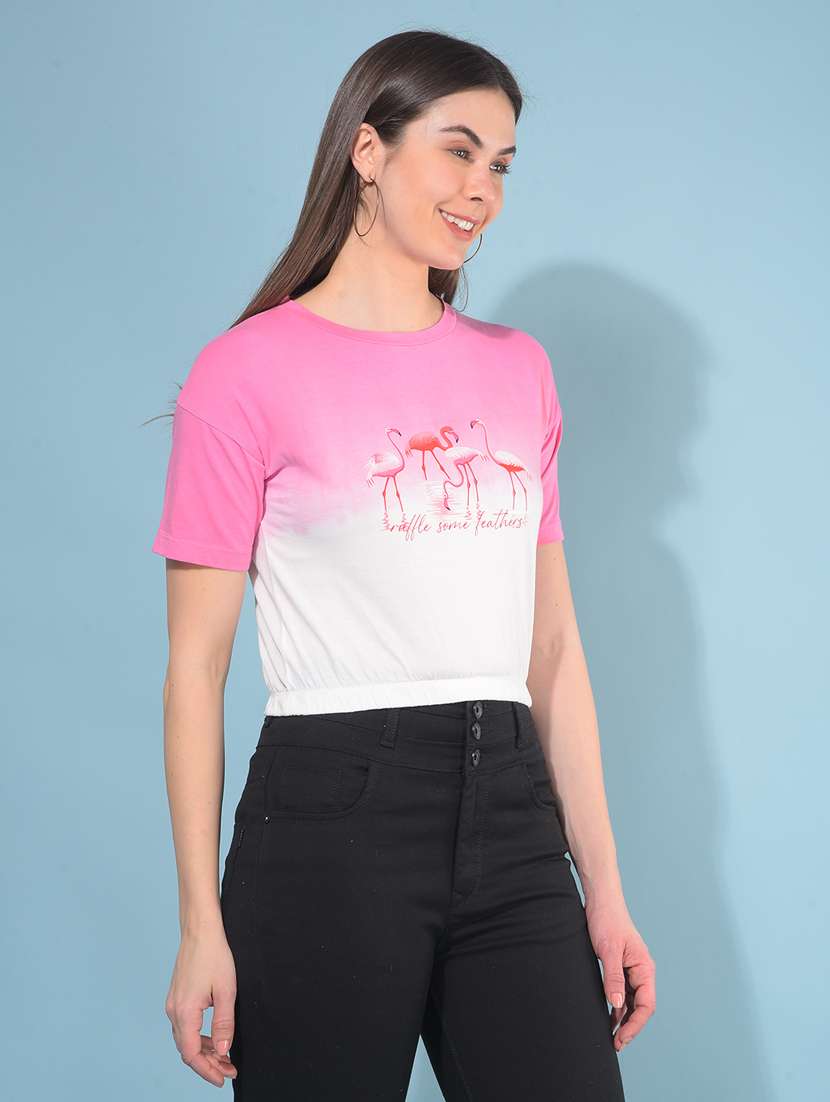women short sleeves crop t-shirt - 21111280 -  Standard Image - 2