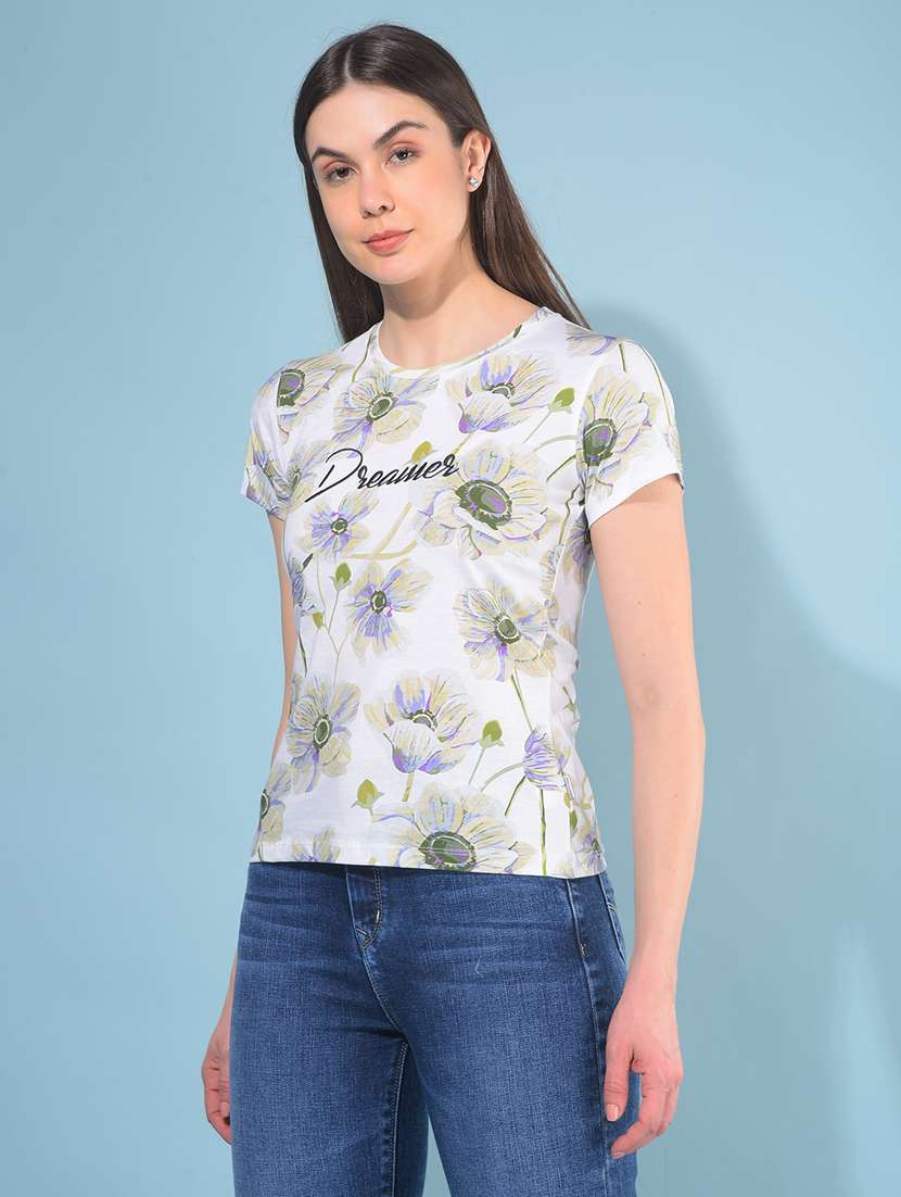 women short sleeves all over print t-shirt