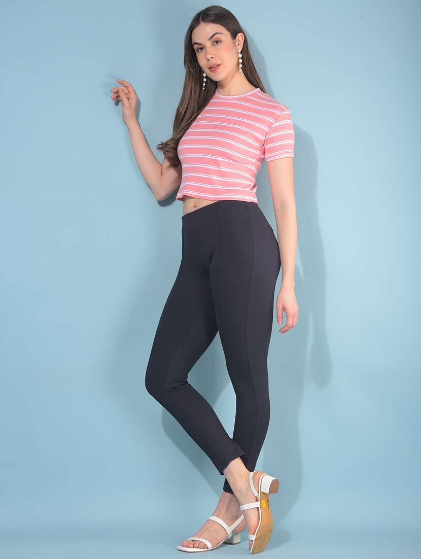Women Striped Crop Top