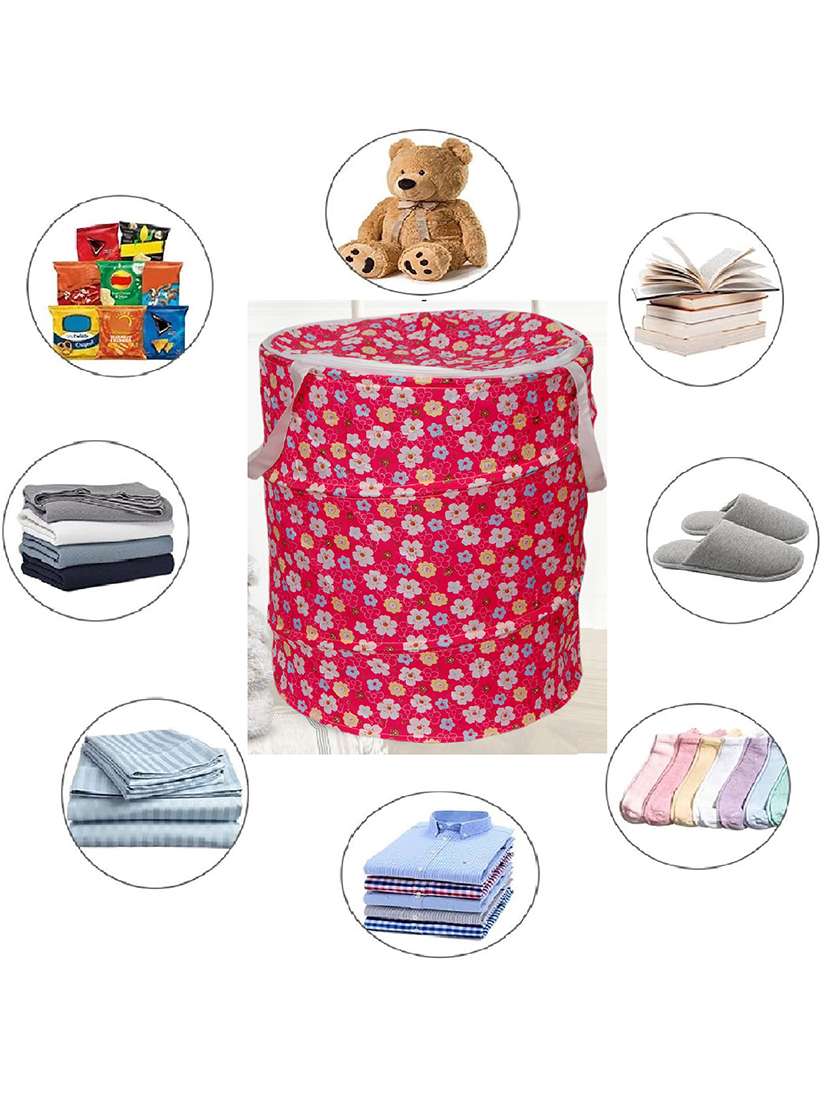 winner polyester floral print round folding laundry bag 36 x 42 cm - 21113269 -  Standard Image - 2