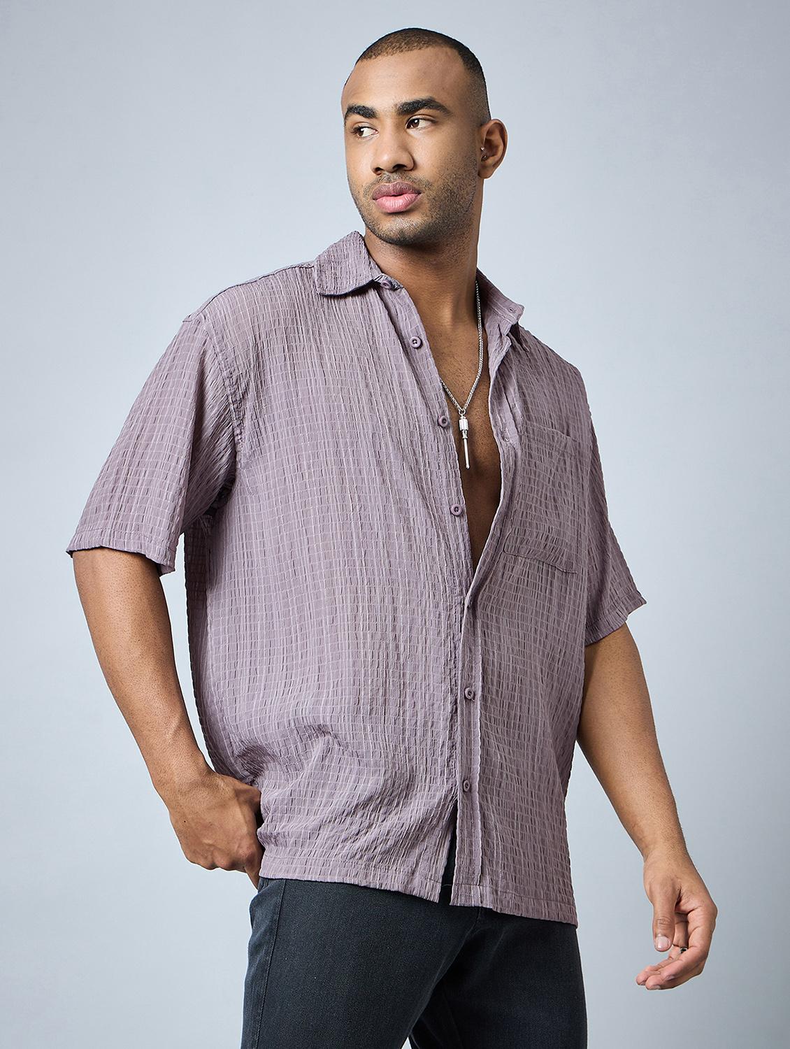 half sleeve oversized fit shirt - 21113433 - Standard Image - 2
