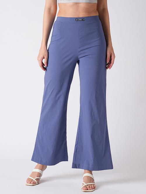 blue rayon bootcut trouser - 21116240 -  Standard Image - 0