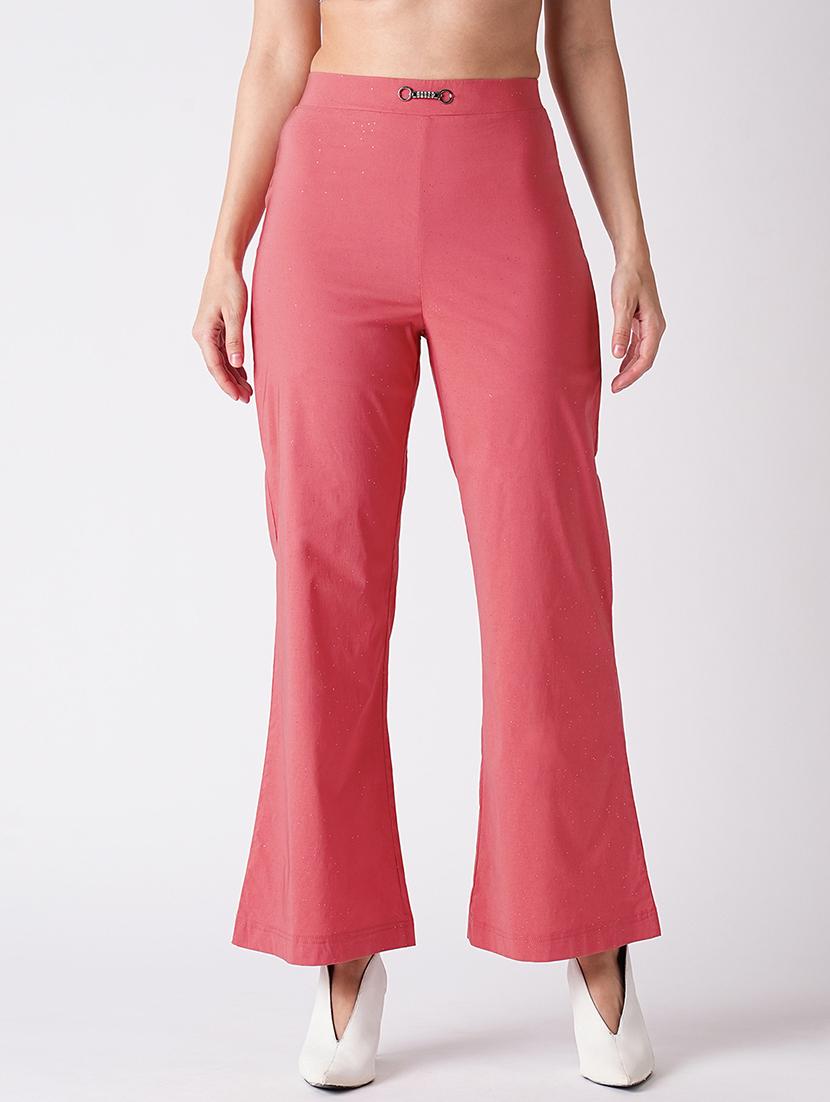 pink rayon bootcut trouser - 21116241 -  Zoom Image - 0