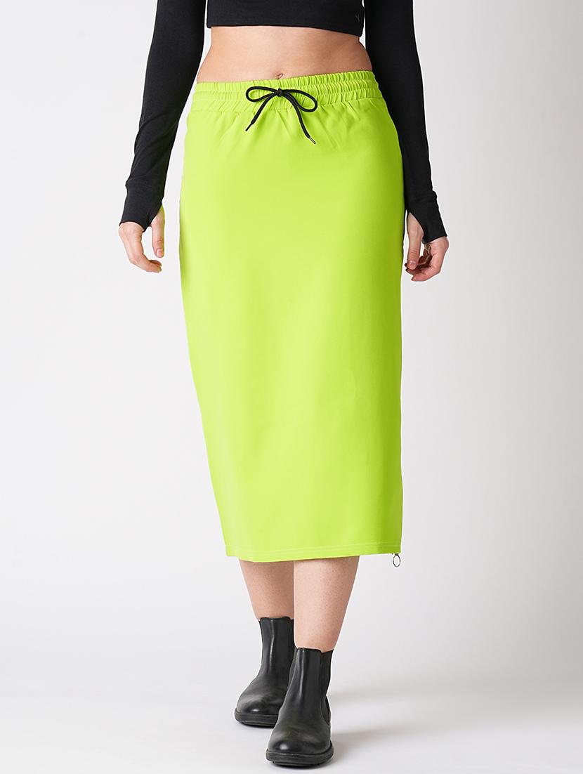 green polyester straight skirt - 21116246 -  Zoom Image - 0
