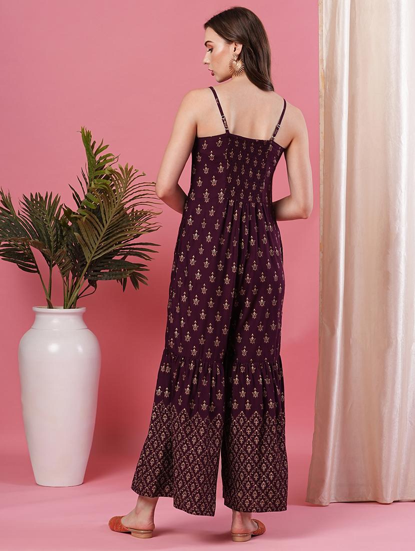 women printed full length jumpsuit - 21116308 - Standard Image - 2