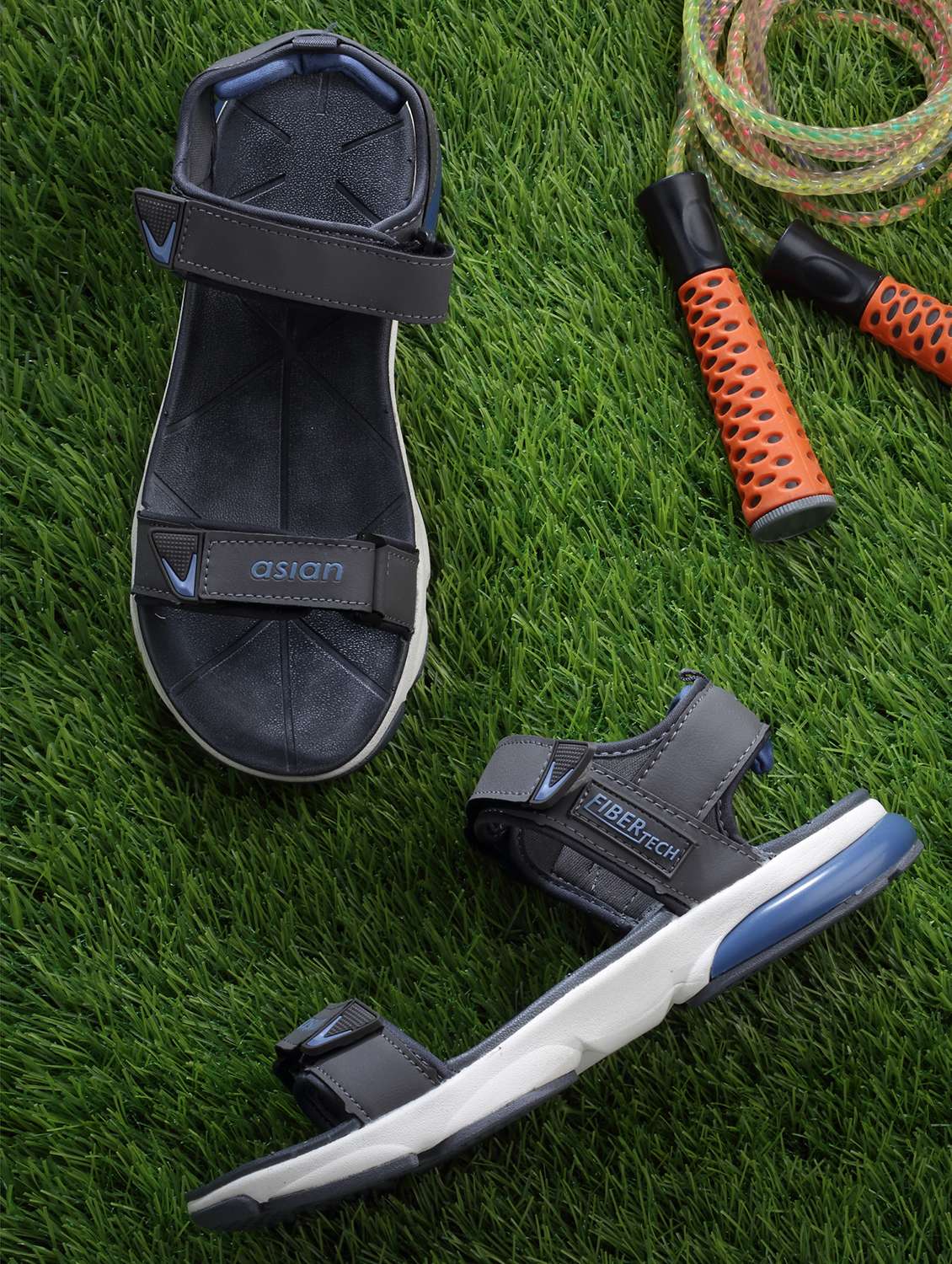men grey back strap floater