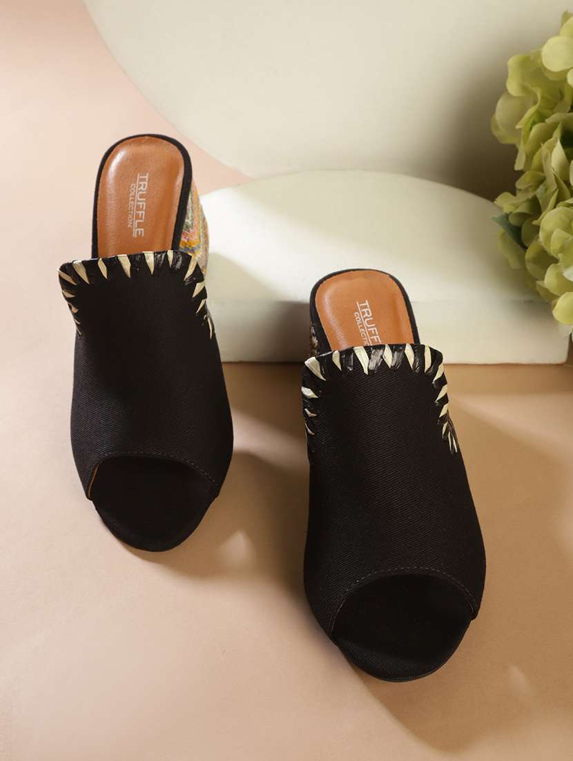black mesh slip on sandals - 21116375 - Zoom Image - 0