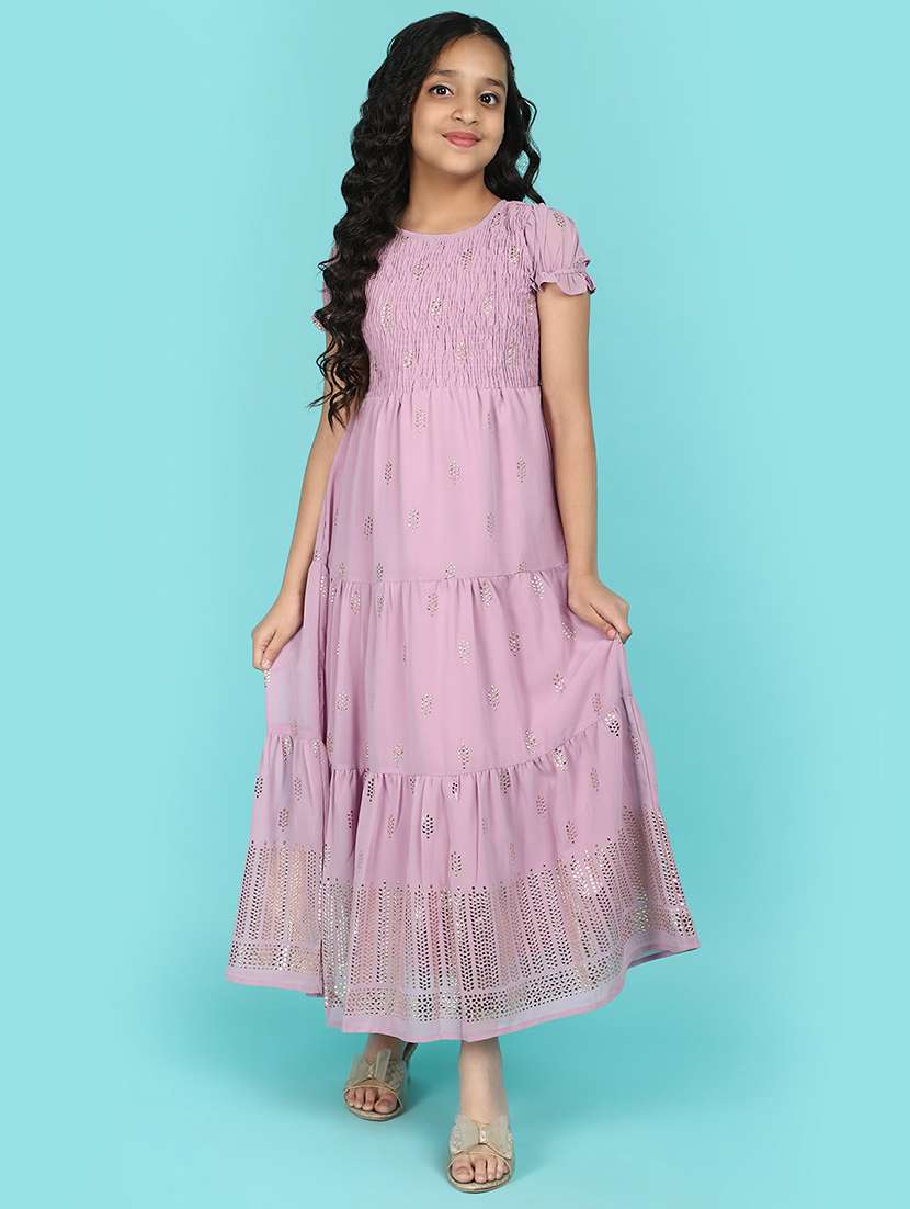 girl printed smocked detailed frock - 21128334 - Zoom Image - 0