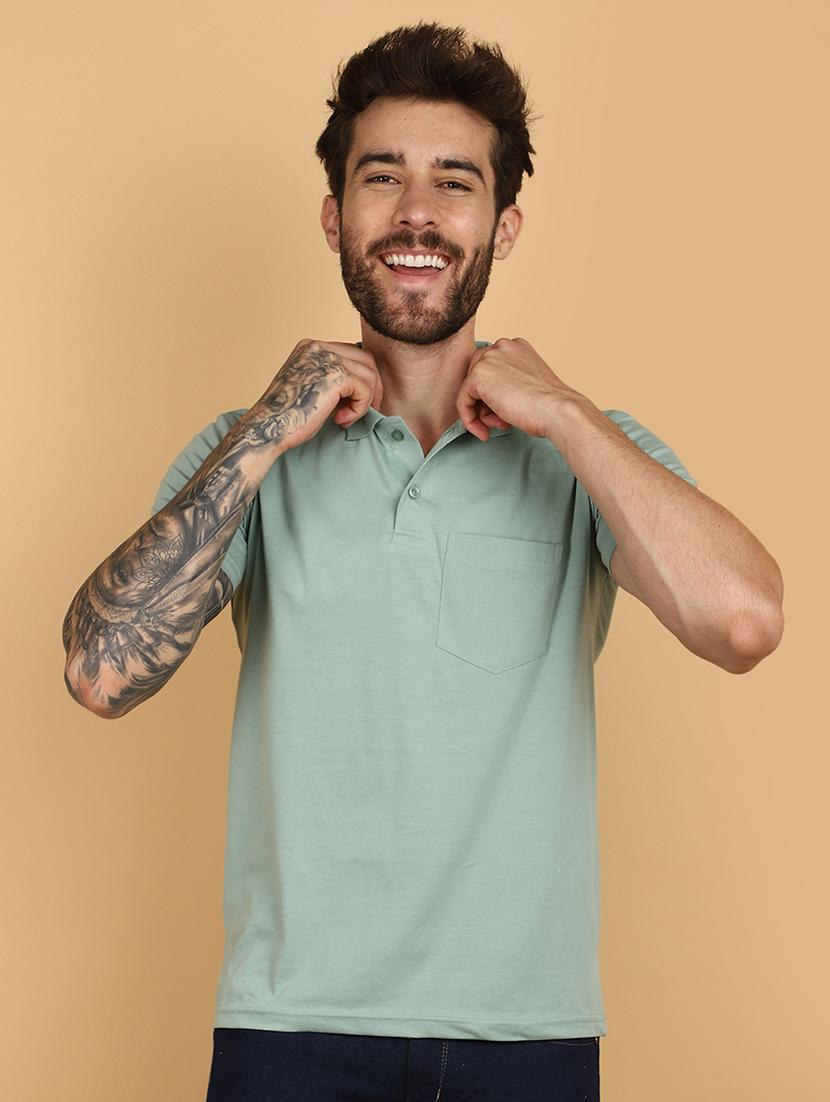 green cotton plain tshirt