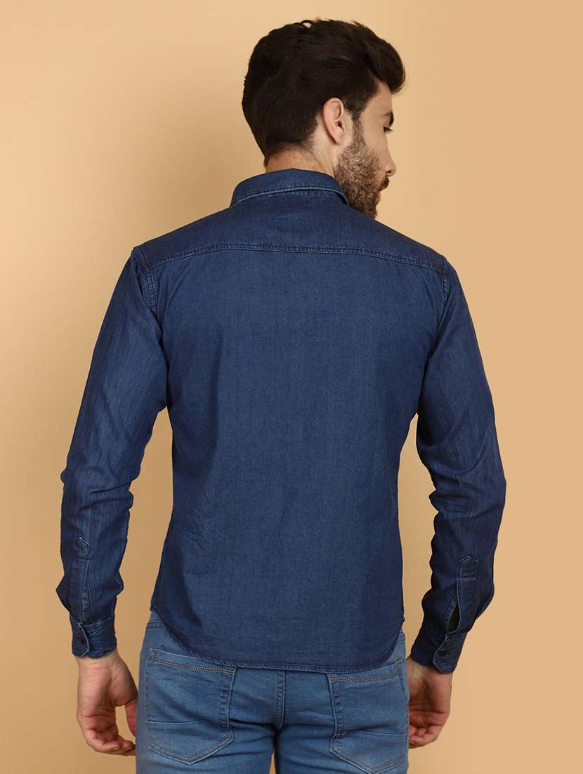 blue denim casual shirt - 21128360 -  Standard Image - 2